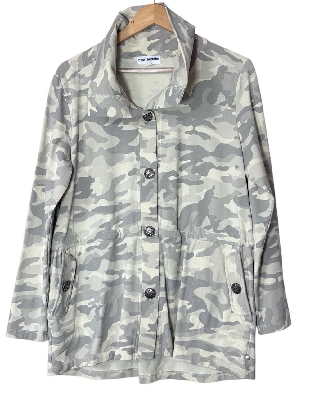 Neon Buddha Jacket Cotton Lightweight Overcoat camo Womens medium